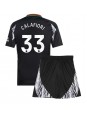 Arsenal Riccardo Calafiori #33 Replika Borta Kläder Barn 2024-25 Kortärmad (+ byxor)